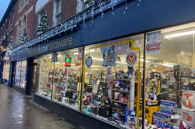 Part of the first prizewinning window display at Adams Home Hardware.  AQ 2294
