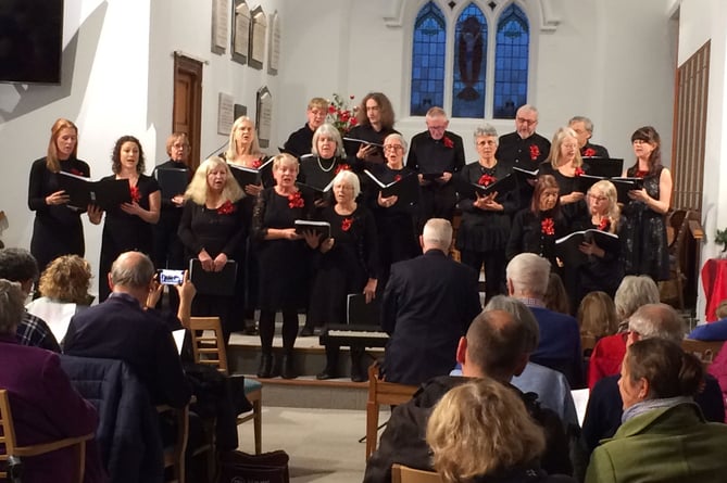 The Crediton Singers in action.
