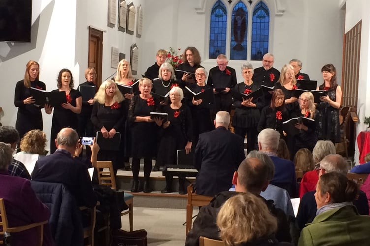 The Crediton Singers in action.
