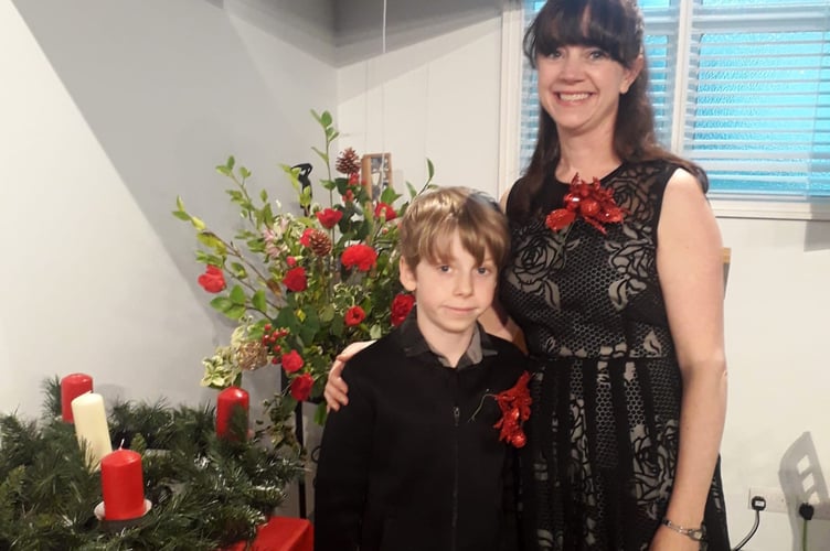 Cllr Sandy Chenore and her son Charlie.