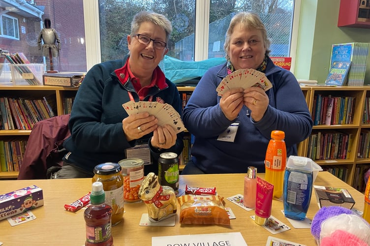 The tombola run by Bow Village Hall was very popular and raised funds towards new toilets for the hall. AQ 1215