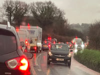 LIVE: Check for updates: Landslip on A377 road on edge of Crediton
