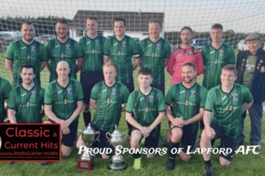 Lapford AFC has a new sponsor, Radio Jupiter.