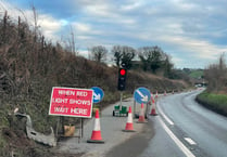 No swift removal of landslip traffic lights near Crediton
