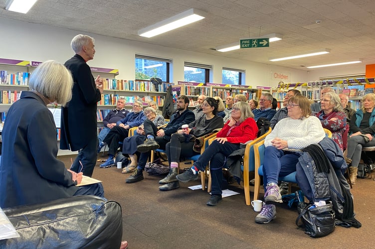 During one of the previous talks at Crediton Library.