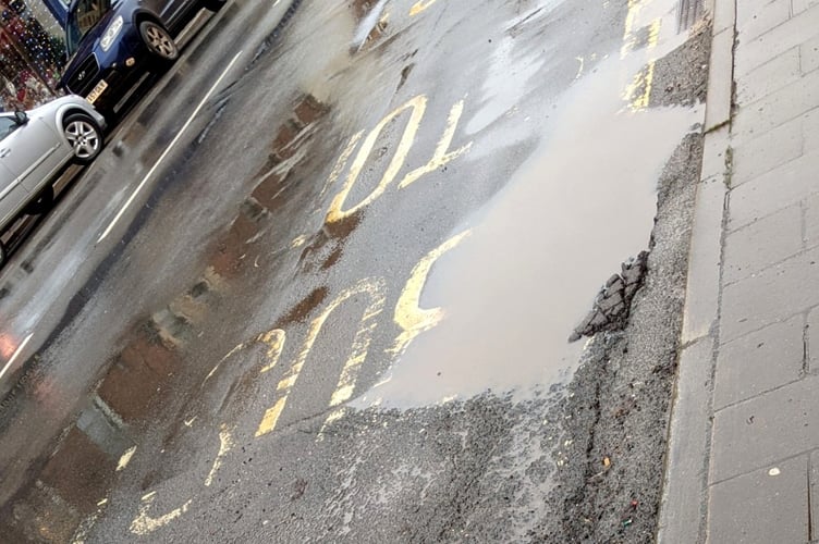 In Crediton High Street.
