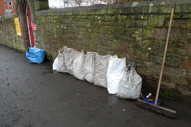 Some of the bags of waste awaiting removal, thanks to members of Independents for Crediton.
