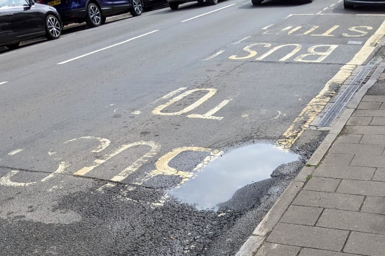 The bus stop near Lloyds Bank in Crediton.

