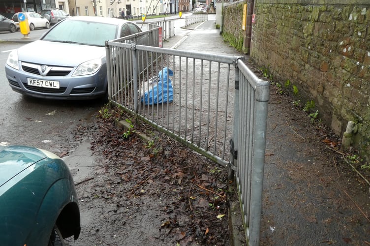 Outside Hayward’s Primary School before it was cleaned up by members of Independents for Crediton.