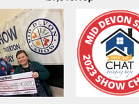 Mid Devon Show presents cheque to its 2023 charity, CHAT
