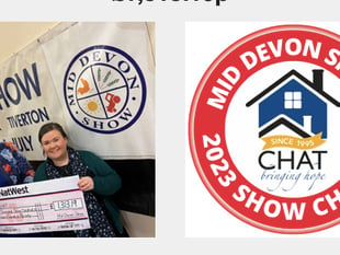 Mid Devon Show presents cheque to its 2023 charity, CHAT

