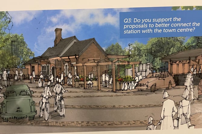 An image of some of the proposed enhancements at Crediton Railway Station from the Masterplan consultation documents.  AQ 3658
