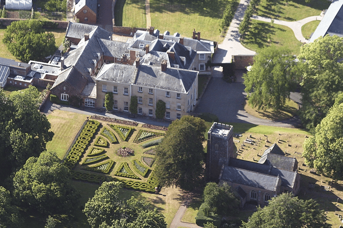An aerial view of Nynehead Court.