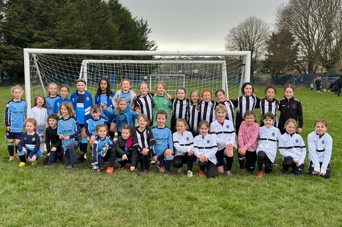 Crediton Youth U9 Girls and their guests. 
