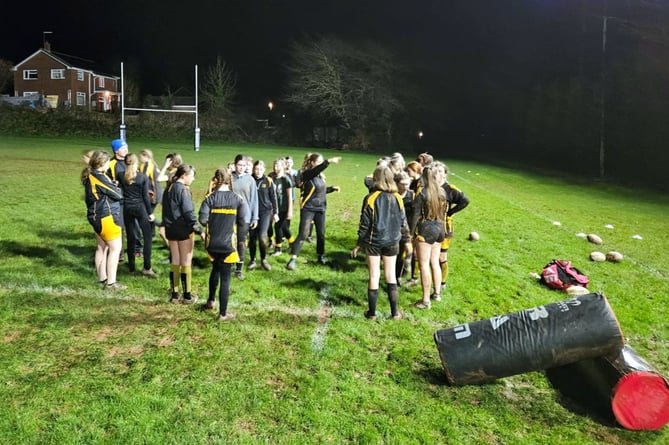 During the Under 14’s session at Crediton Rugby Club.
