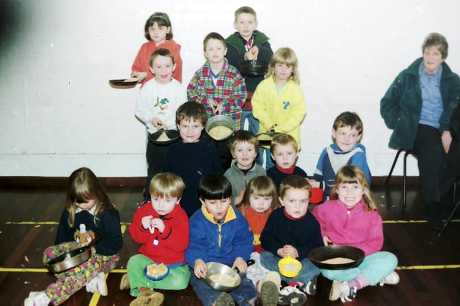 Pancake Day was celebrated at Lapford Youth Club in February 1999. DSC00813
