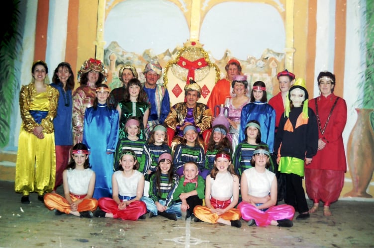 Pictured are the Tedburn Amateur Dramatic Society cast of the pantomime 'The Prince of Baghdad' at Tedburn St Mary in January 1999. DSC00197