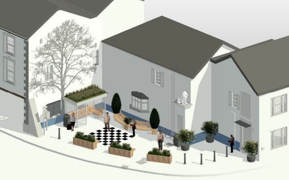 The Chulmleigh 'town square' revamp plans.