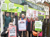 Bus cuts protest sees town's largest rally for years
