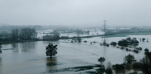 Dramatic image of flooding near Stoke Canon 
