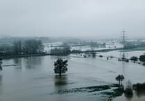 Dramatic image of flooding near Stoke Canon 
