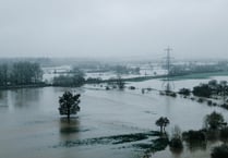 Dramatic image of flooding near Stoke Canon 
