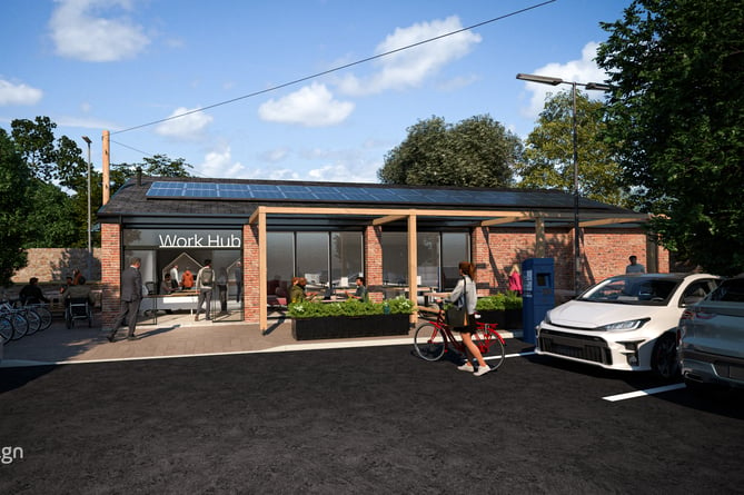 An artists impression of the proposed Tiverton Work Hub.