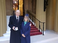 Dennis, from Crediton, received his MBE at Buckingham Palace
