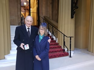 Dennis, from Crediton, received his MBE at Buckingham Palace
