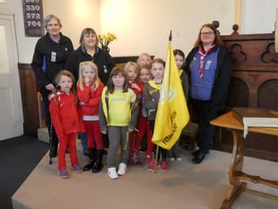 Brownies and Rainbows enjoyed Parade Service at Cheriton Fitzpaine
