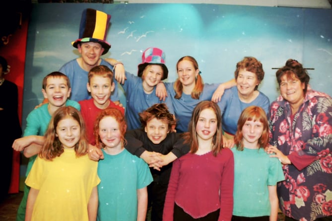 Pictured are some of the cast of Cheriton Fitzpaine Drama Club's 'Voyage of the Jumblies' performed in January 2001.  DSC00412
