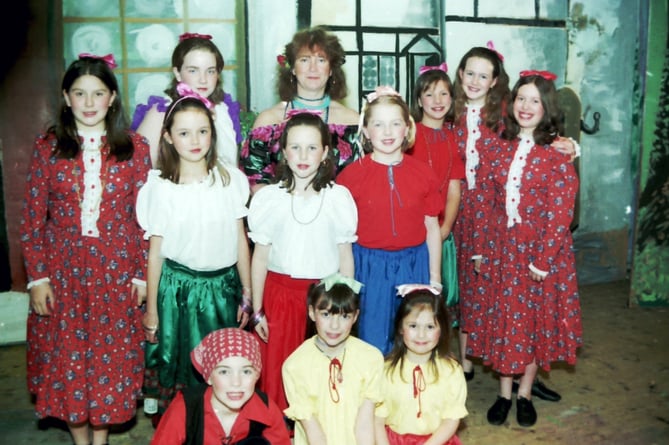Young people who took part in Tedburn St Mary Pantomime 'Red Riding Hood' in January 2001.  DSC00604
