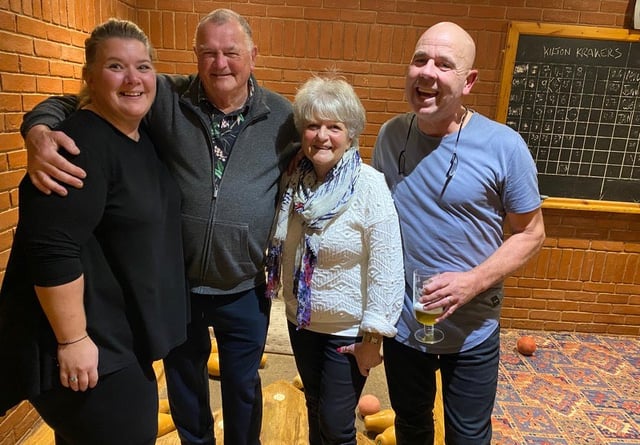 Skittles winners: 'Table X' from Exminster - Sue, Paul, Joan and Ian.
