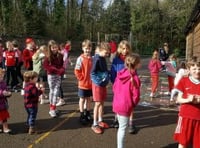 Everyone wore red for Red Nose Day at Yeoford Primary School
