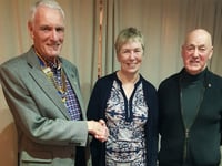 Pam inducted as a Rotarian with the Rotary Club of Crediton Boniface

