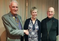 Pam inducted as a Rotarian with the Rotary Club of Crediton Boniface
