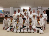 A medal each for five Tedburn St Mary Judo Club students
