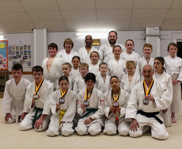 A medal each for five Tedburn St Mary Judo Club students
