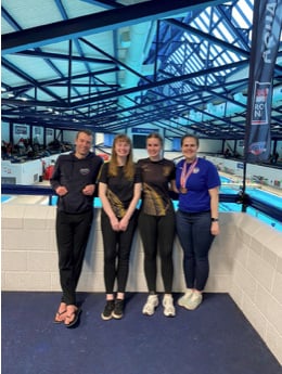 Crediton and District Swimming Club members at the Masters Swimming event.
