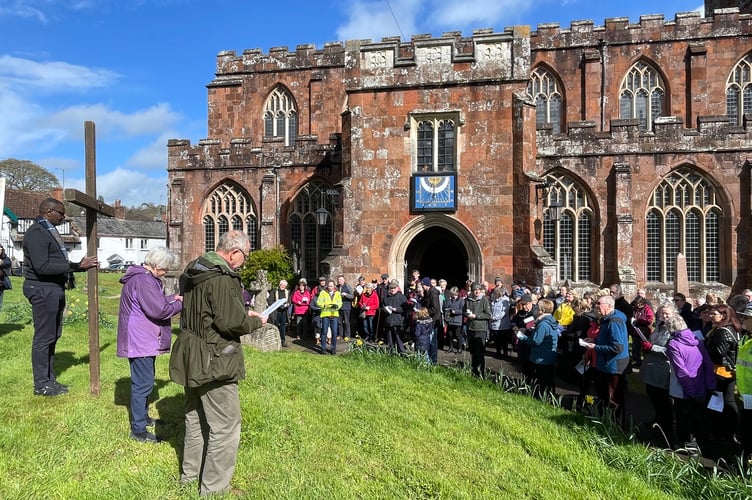 During the act of worship at Crediton Parish Church.  AQ 9008
