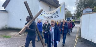 More than 100 took part in Crediton Good Friday Walk of Witness
