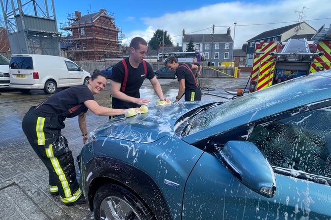 Crediton firefighters are washing cars at Crediton Fire Station until 2pm today, Saturday, March 30.  AQ 9289
