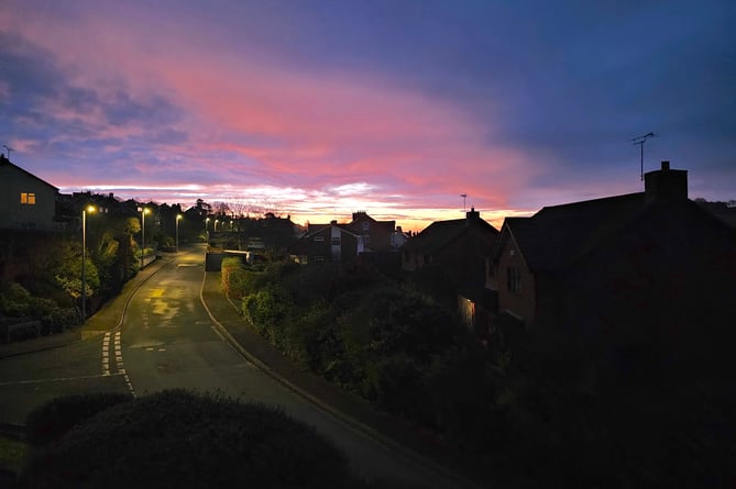 Laurie Richardson took this image he has titled “Morning Sky” of a Crediton street on Saturday, March 16.
