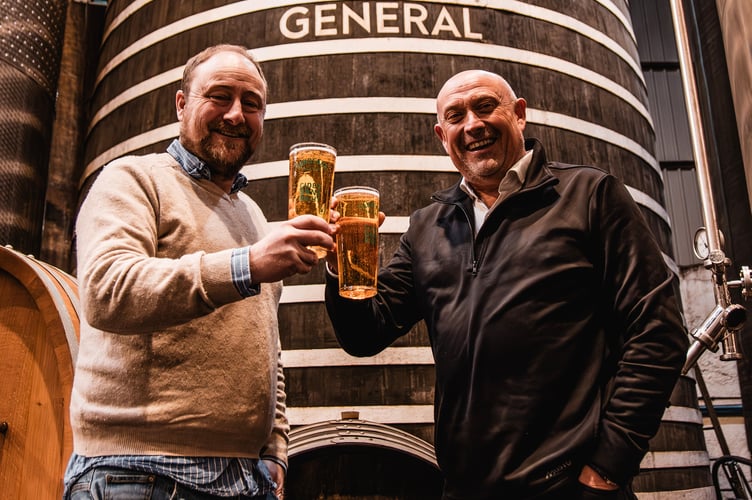 Barny Butterfield, owner of Sandford Orchards and Richard Smith, the new Sales Director.
