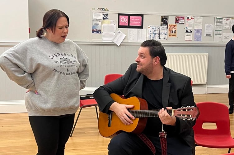 James and Lyndsey during rehearsals for ‘The Wedding Singer’.
