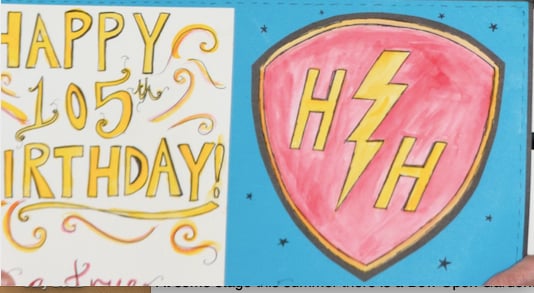 The Hayward’s Hero birthday card John received at Hayward’s Primary School.
