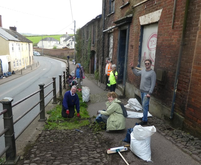Crediton Urban Task Force completes Exeter Road path clean-up
