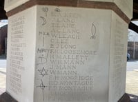 Tears about graffiti on Crediton War Memorial
