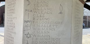 Tears about graffiti on Crediton War Memorial
