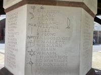 Tears about graffiti on Crediton War Memorial
